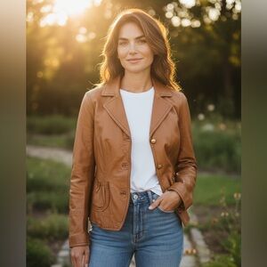 Danier light Brown Suede jacket.